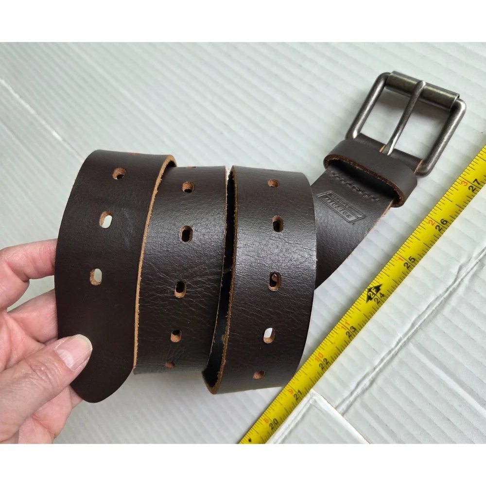 Dickies Men's Brown Fully Adjustable Perforated Leather Belt Casual Work Belt 38